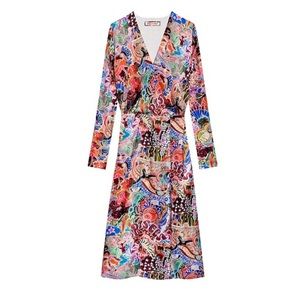 zendaya satin wrap dress